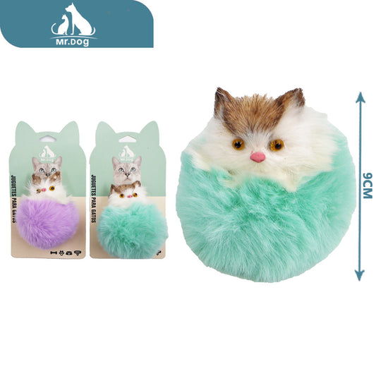 Juguete para gato con forma de cabeza de gato paq. con 12 pzas