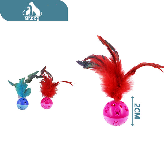 Juguete para gato de huella de pluma de una sola cabeza paq. con 12 pzas