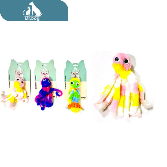 Juguete para mascota para gatos con forma de pulpo paq. con 12 pzas