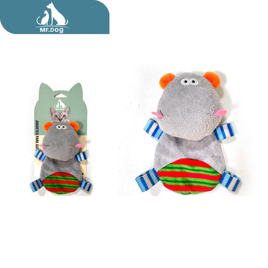 Juguete para mascota hipopótamo de papel paq. con 12 pzas
