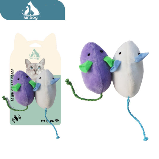 Juguete para gato ratón de orejas de colores paq. con 12 pzas