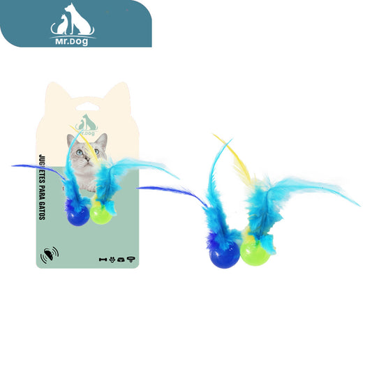 Juguete para gato de salto de bádminton paq. con 12 pzas
