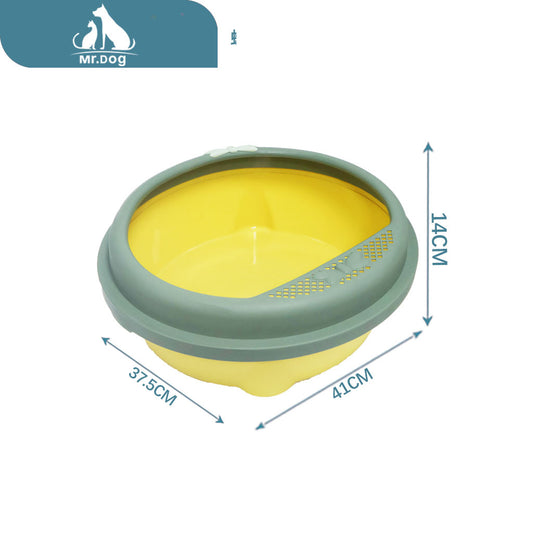 Arenero para gato redonda para gatos grande, 490 g, 37,5×41 x 14 cm paq. con 24 pzas