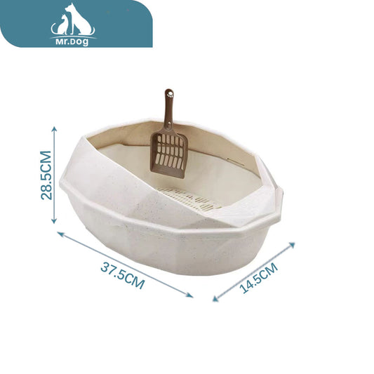c002m Arenero para gato para gatos con forma de diamante pequeña 37,5×28,5×14,5 cm paq. con 30 pzas