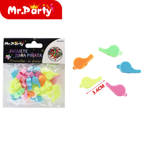 Silbatos de colores caramelo 30 piezas/tarjeta (12paquetes)