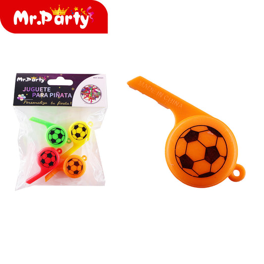 Silbato de fútbol naranja 4 piezas/tarjeta (12paquetes)