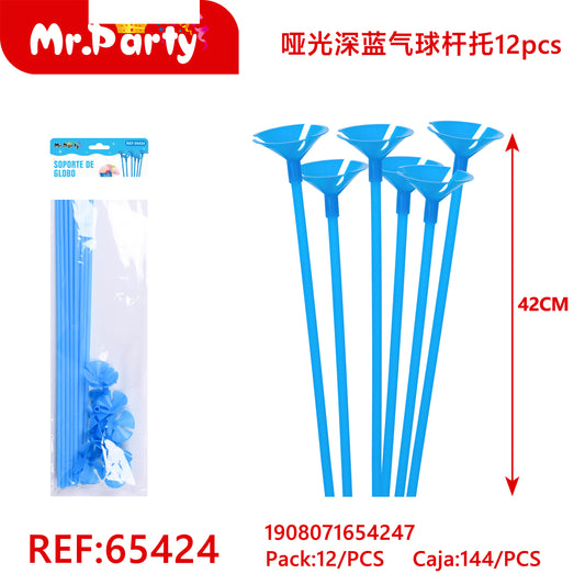 Postes para globos 12 piezases/tarjeta azul (12paquetes)