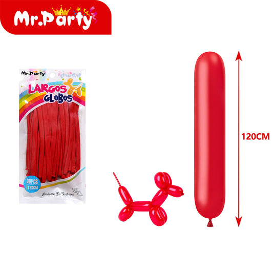 Globo largo mate de 15 g 30 piezases color rojo brillante (12paquetes)