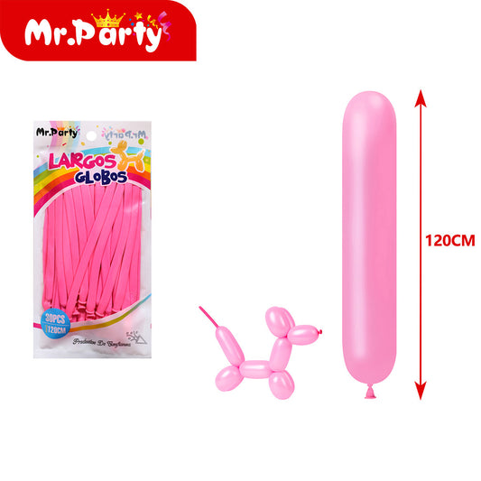 Globo largo mate de 15 g 30 piezases color rosa (12paquetes)