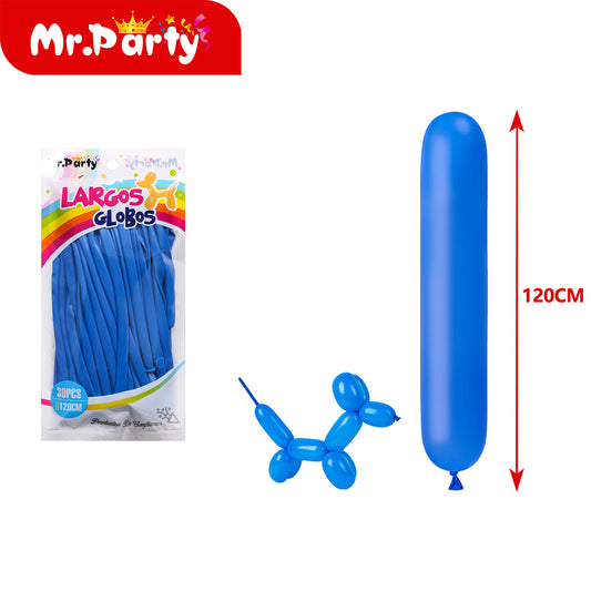 Globo largo mate de 15 g 30 piezases color azul oscuro (12paquetes)