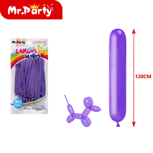 Globo largo mate de 15 g 30 piezases morado (12paquetes)