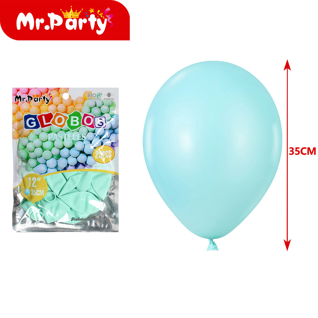 Globos Pastel 12" (35 cm) Paquete 25 Piezas Mr. Party