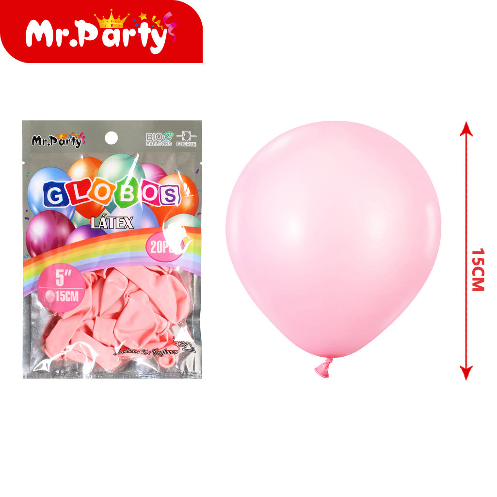 Globo de Látex 5" (15 cm) Paquete con 20 Piezas