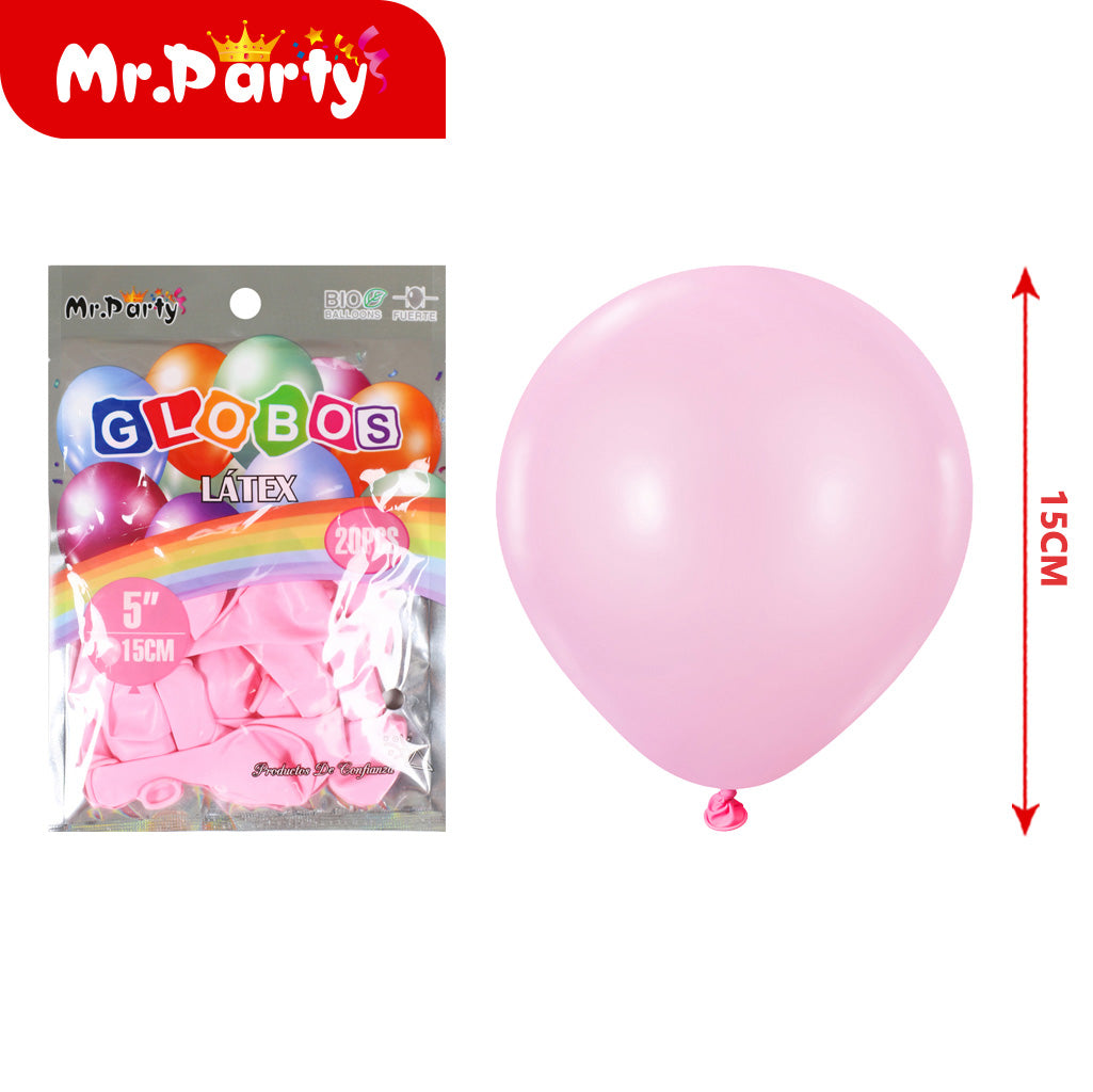 Globo de Látex 5" (15 cm) Paquete con 20 Piezas