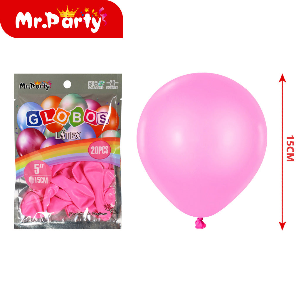 Globo de Látex 5" (15 cm) Paquete con 20 Piezas
