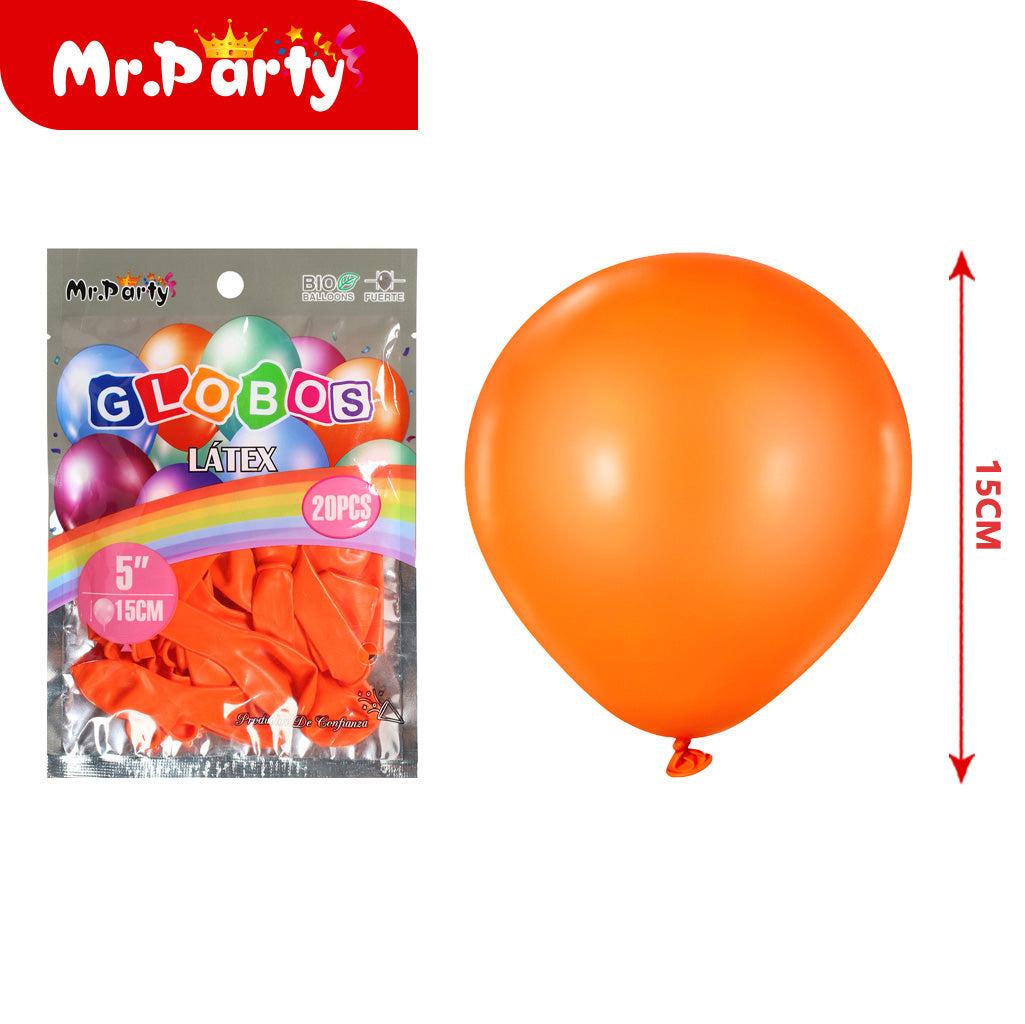 Globo de Látex 5" (15 cm) Paquete con 20 Piezas