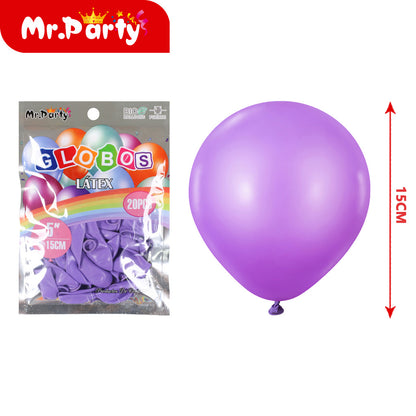 Globo de Látex 5" (15 cm) Paquete con 20 Piezas