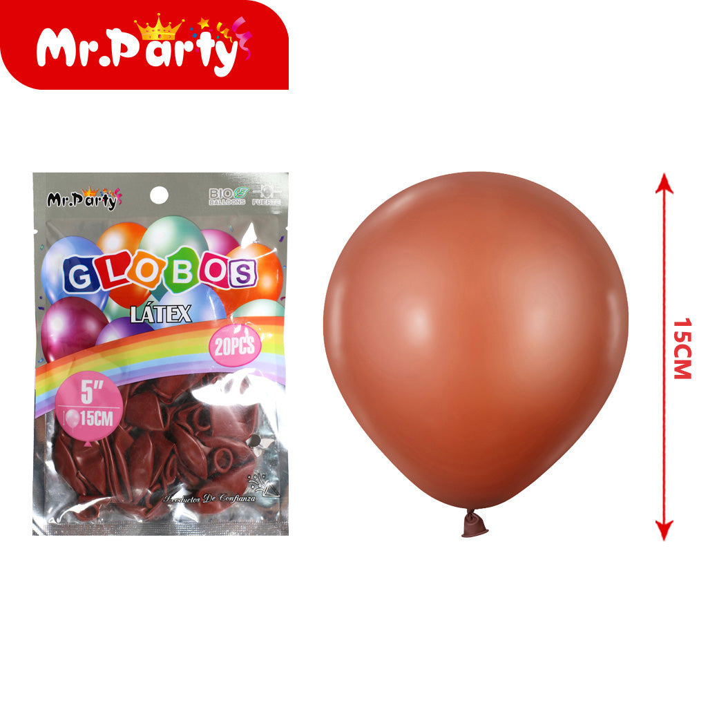 Globo de Látex 5" (15 cm) Paquete con 20 Piezas