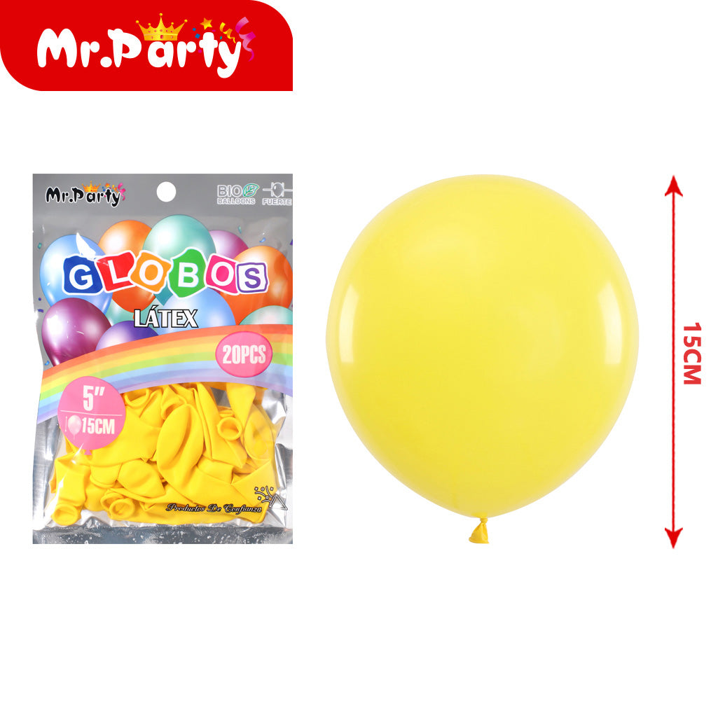 Globo de Látex 5" (15 cm) Paquete con 20 Piezas