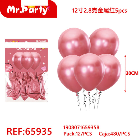 12 pulgadas 28 g rojo metálico 5 piezas (12paquetes)