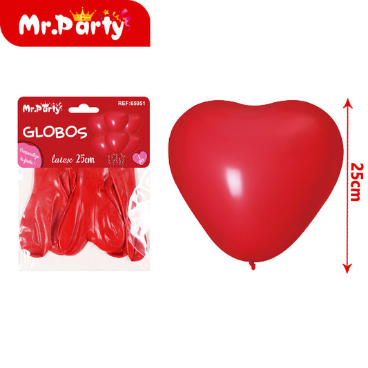 corazón rojo mate de 12 pulgadas y 22 g 6 piezases (12paquetes)