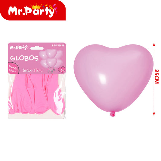 corazón rosa mate de 12 pulgadas y 22 g 6 piezases (12paquetes)