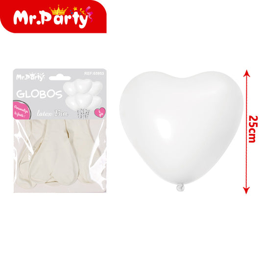 corazón blanco mate de 12 pulgadas y 22 g 6 piezases (12paquetes)