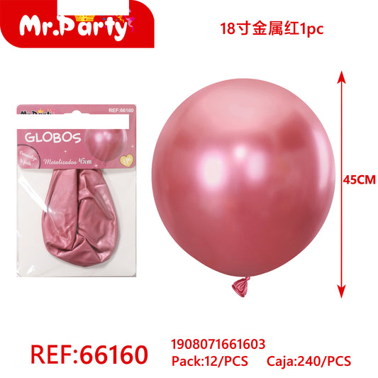 Rojo metálico de 18 pulgadas (12paquetes)