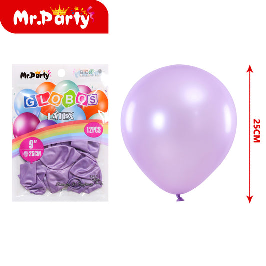 12 cuentas de color púrpura claro perlado de 10 pulgadas y 1 (12paquetes)