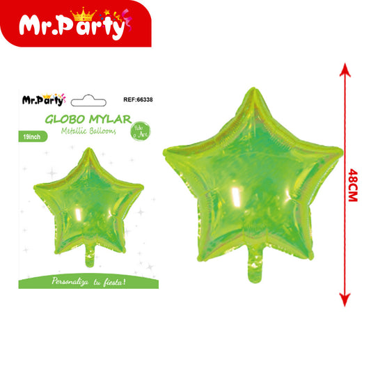 Estrella de cinco puntas de 19 pulgadas de color verde gelat (12paquetes)