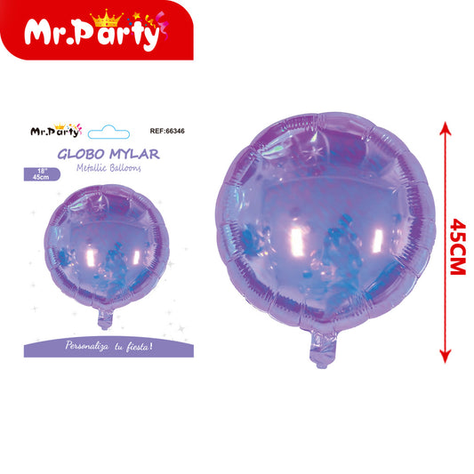 19 pulgadas redondo colorido de ensueÃ±o morado (12paquetes)