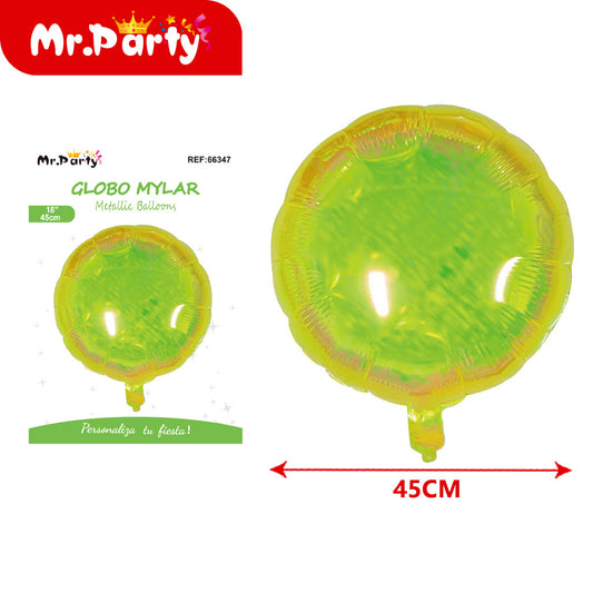19 pulgadas redondo colorido amarillo fluorescente (12paquetes)