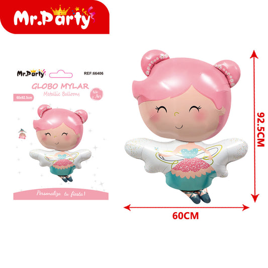 A0907 globo de aluminio de niña pequeña (12paquetes)