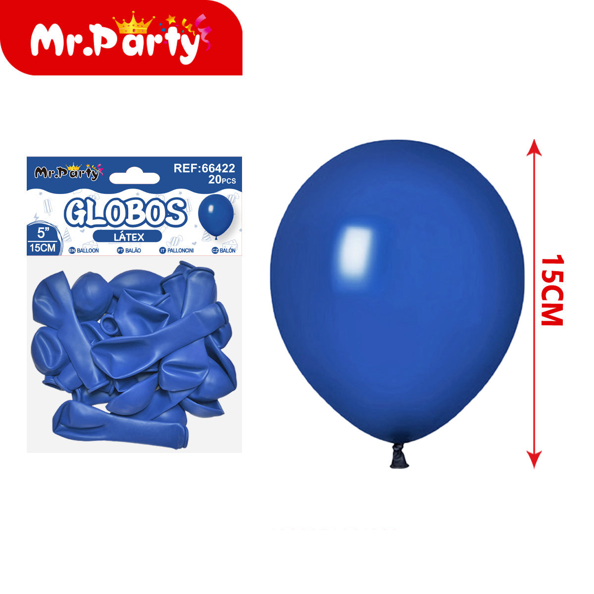 Globos de Látex 5” (15 cm) – Con 20 Globos | Mr. Party Mayoreo Paquete 12 pzas