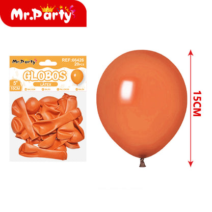 Globos de Látex 5” (15 cm) – Con 20 Globos | Mr. Party Mayoreo Paquete 12 pzas