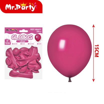 Globos de Látex 5” (15 cm) – Con 20 Globos | Mr. Party