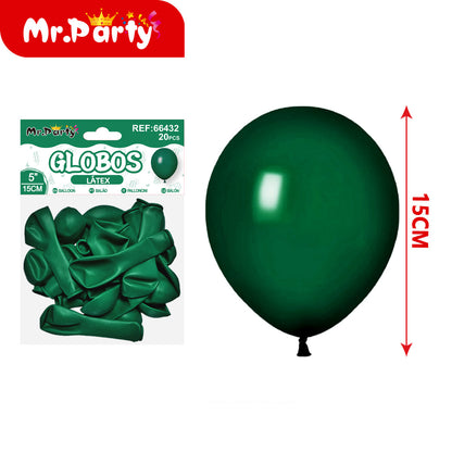 Globos de Látex 5” (15 cm) – Con 20 Globos | Mr. Party