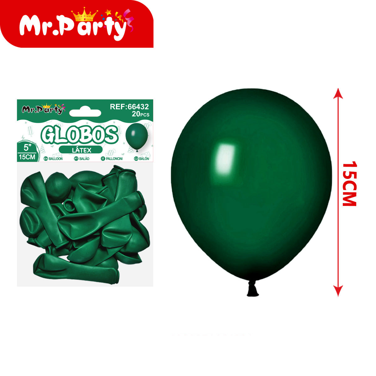Globos de Látex 5” (15 cm) – Con 20 Globos | Mr. Party Mayoreo Paquete 12 pzas