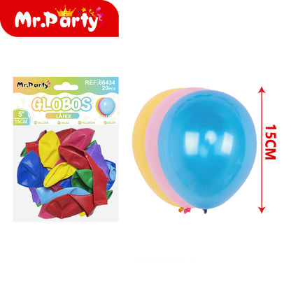 Globos de Látex 5” (15 cm) – Con 20 Globos | Mr. Party