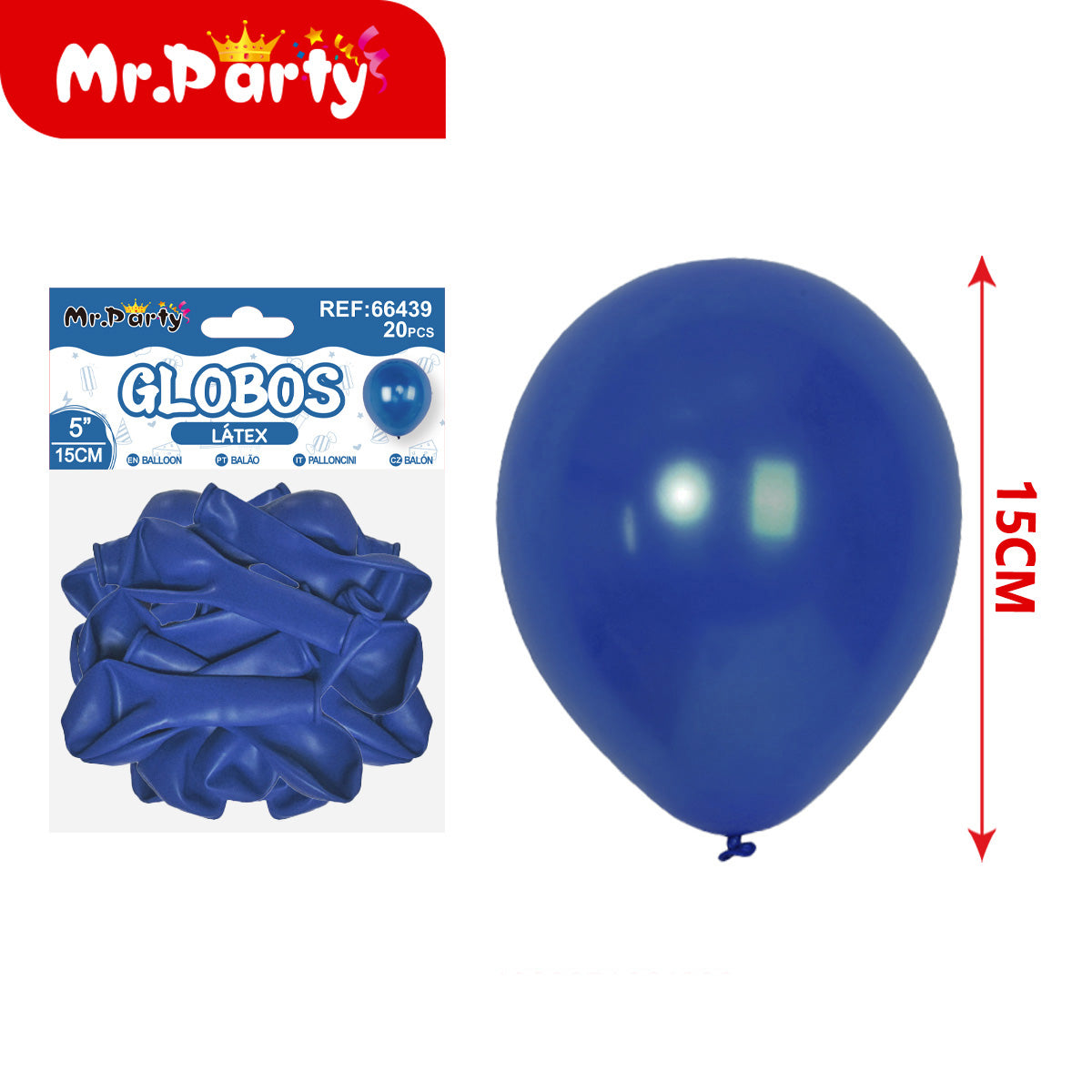 Globos de Látex 5” (15 cm) – con 20 globos | Mr. Party Brillosos