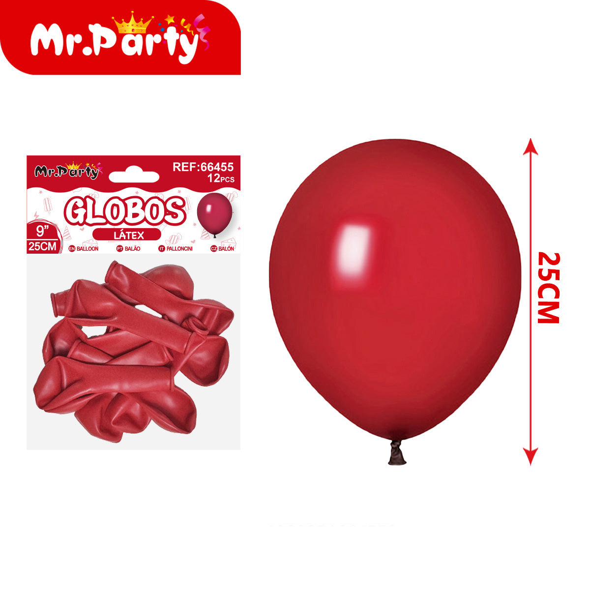 Globos de Látex 9” (25 cm) – Con 12 Globos | Mr. Party- Mayoreo 12pzas