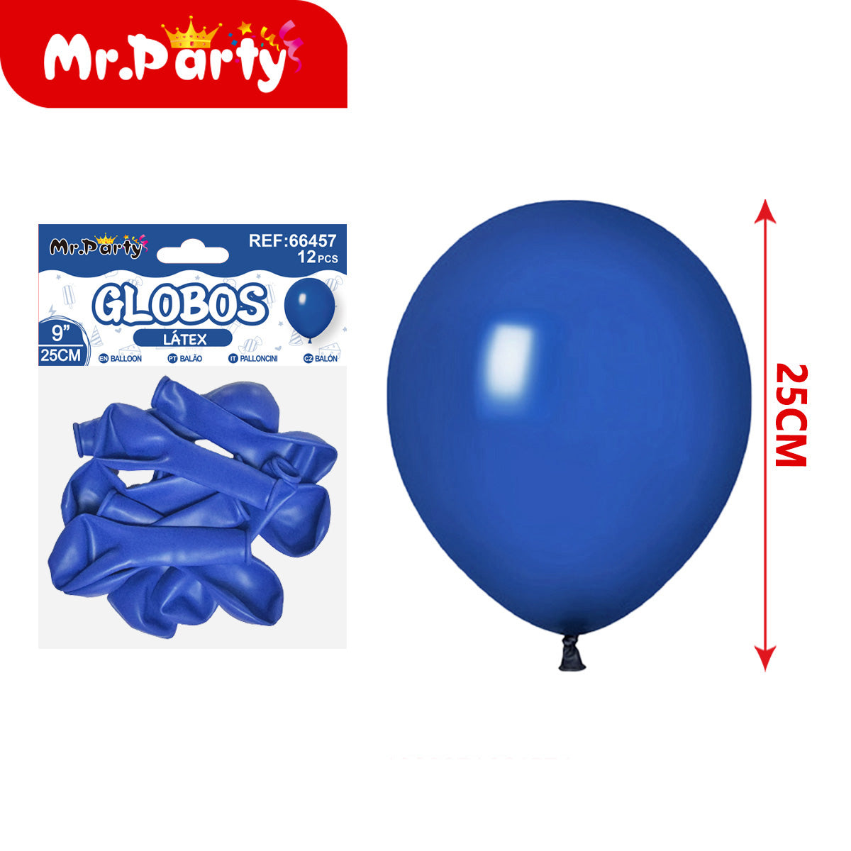 Globos de Látex 9” (25 cm) – Con 12 globos | Mr. Party