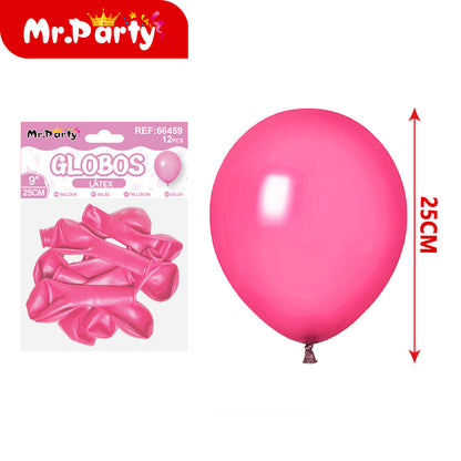 Globos de Látex 9” (25 cm) – Con 12 globos | Mr. Party