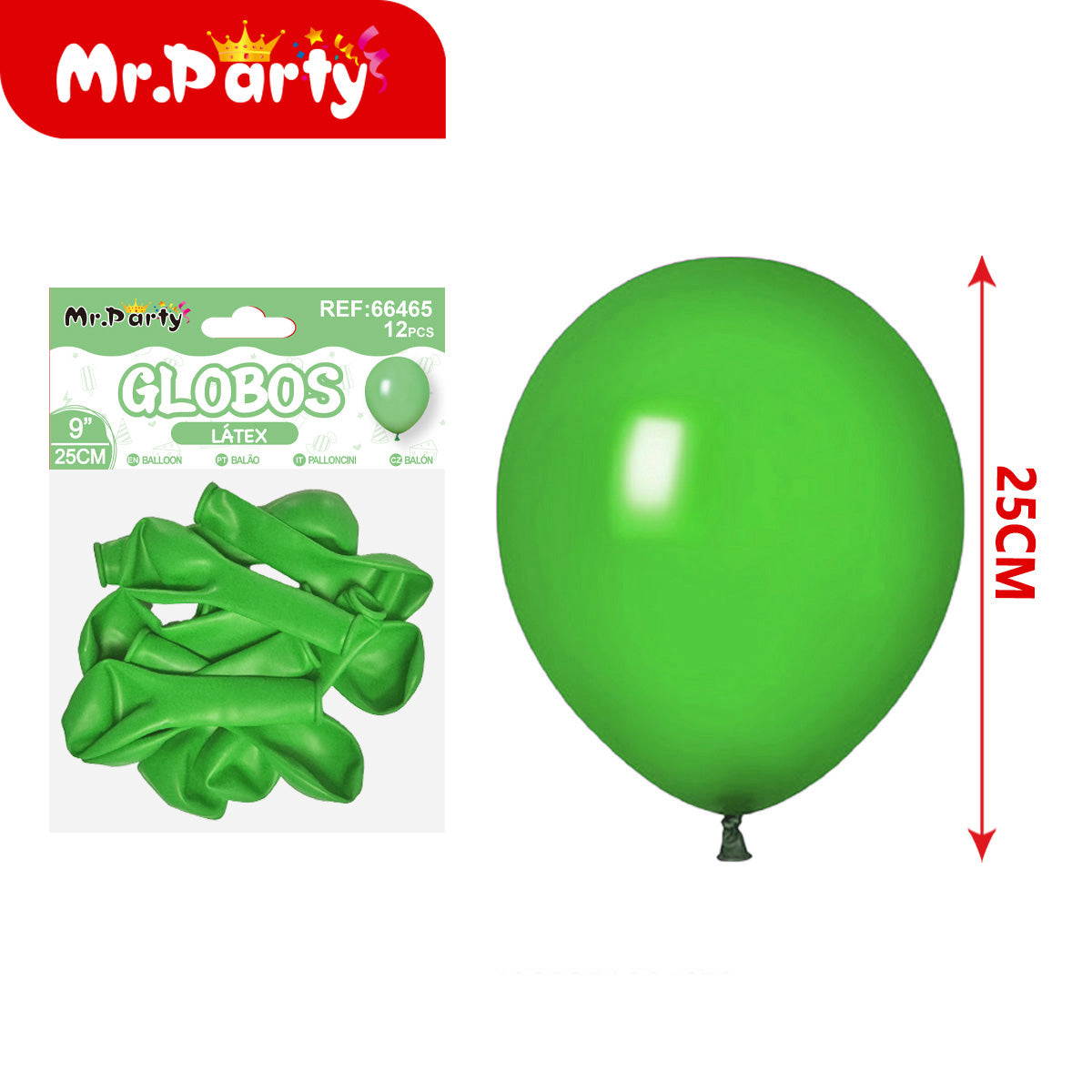 Globos de Látex 9” (25 cm) – Con 12 globos | Mr. Party