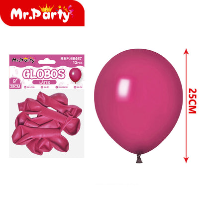 Globos de Látex 9” (25 cm) – Con 12 globos | Mr. Party