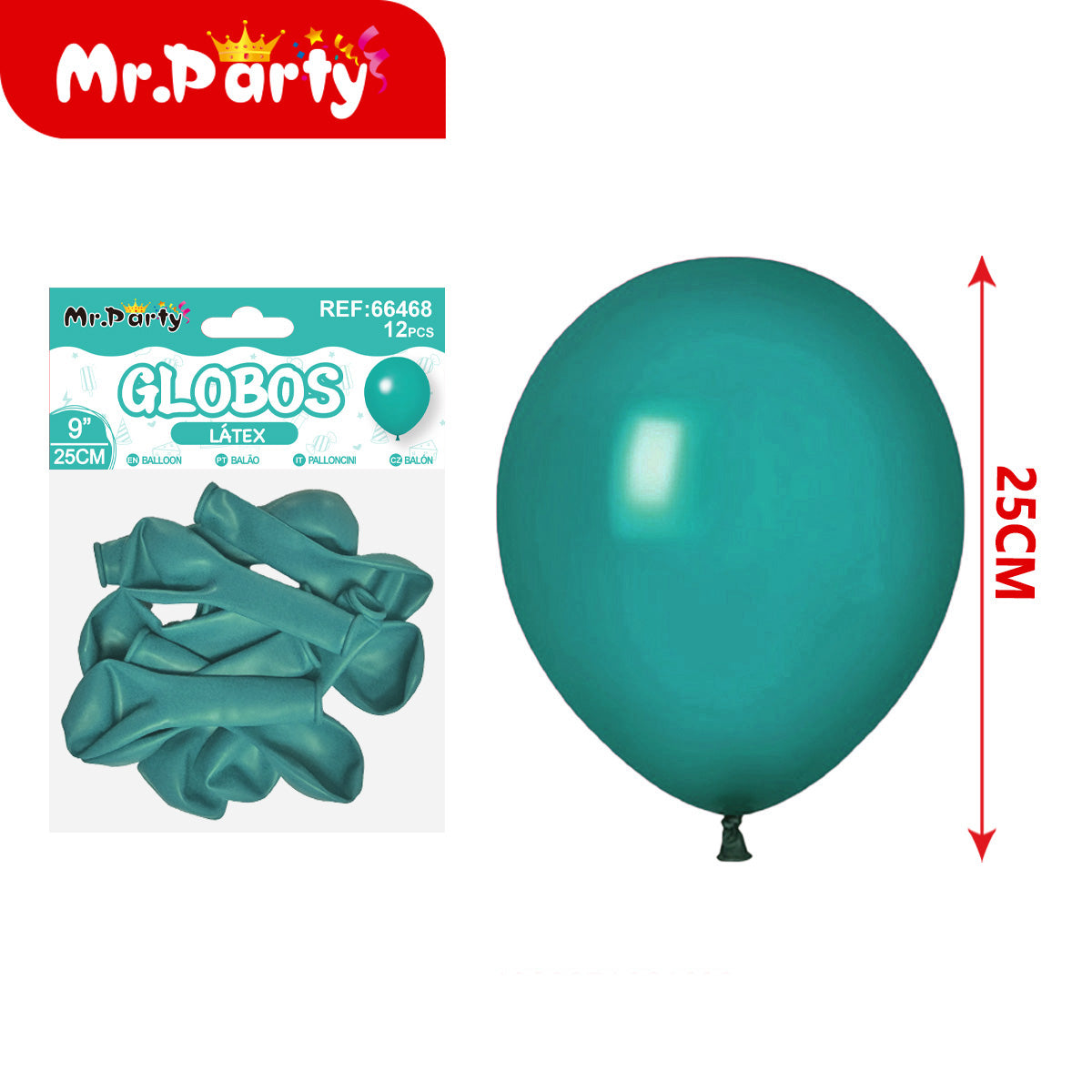 Globos de Látex 9” (25 cm) – Con 12 globos | Mr. Party