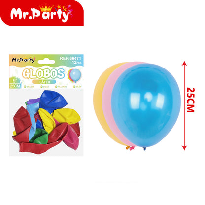 Globos de Látex 9” (25 cm) – Con 12 globos | Mr. Party