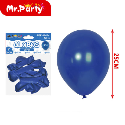 Globos de Látex 9” (25 cm) – Con 12 globos | Mr. Party Brillosos