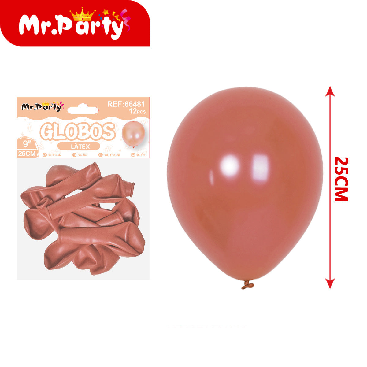 Globos de Látex 9” (25 cm) – Con 12 globos | Mr. Party Brillosos