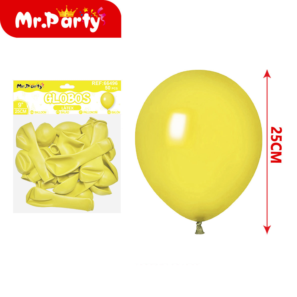 Globos de Látex 9” (25 cm) – Con 50 globos | Mr. Party